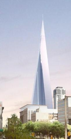 The 100-storey spire