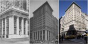 From left to right: The Knickerbocker Trust Company in 1904; the 1921 addition; and how it looks today